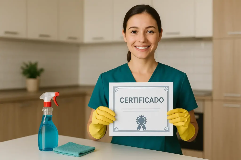 Certificado en limpieza profesional expedido por Blantra