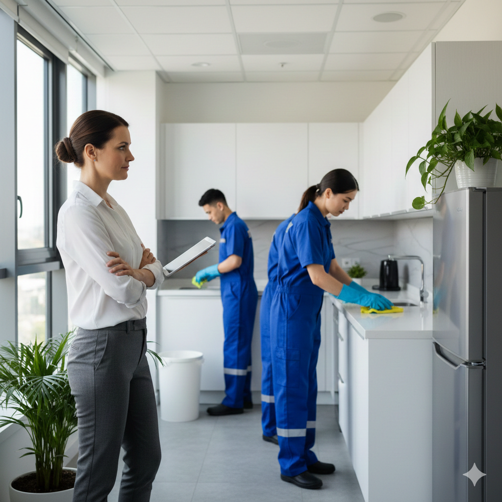 Empresa evaluando curso de limpieza profesional para su equipo.