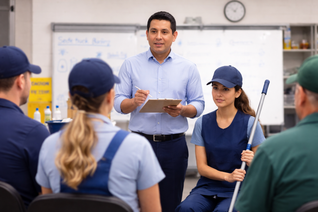 capacitación en limpieza para empresas en operación profesional