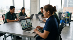 capacitación en limpieza mediante videos