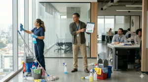 supervisión de personal de limpieza con tecnología en tiempo real