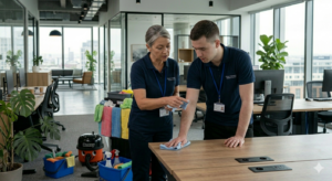 capacitación en limpieza entrenamiento equipo profesional